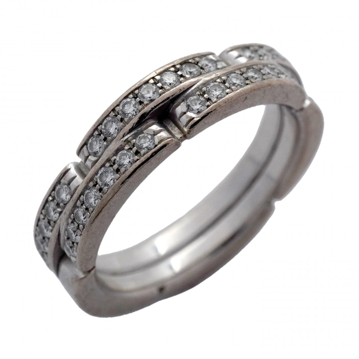 【6jdb0408-53】カルティエ リング マイヨンパンテール ハーフダイヤ K18WG ホワイトゴールド ダイヤモンド #49【中古】レディース