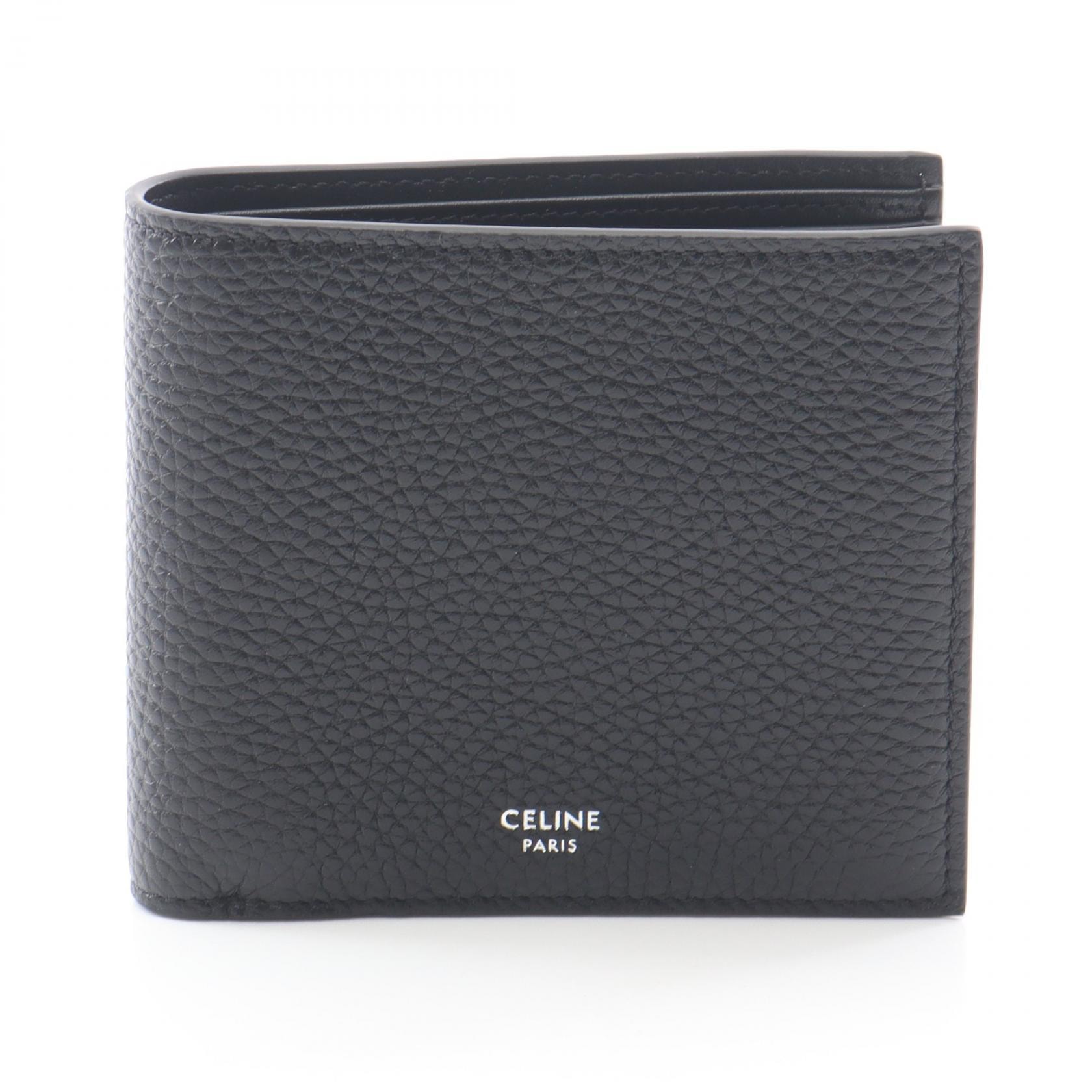 セリーヌ CELINE 二つ折り財布 財布 レザー レディース ブラック系 10C873GTZ38SI 【新品】