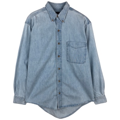 古着 90年代 ギャップ GAP オールドギャップ 長袖 ボタンダウンデニムシャツ USA製 メンズS相当 ヴィンテージ/eaa646642