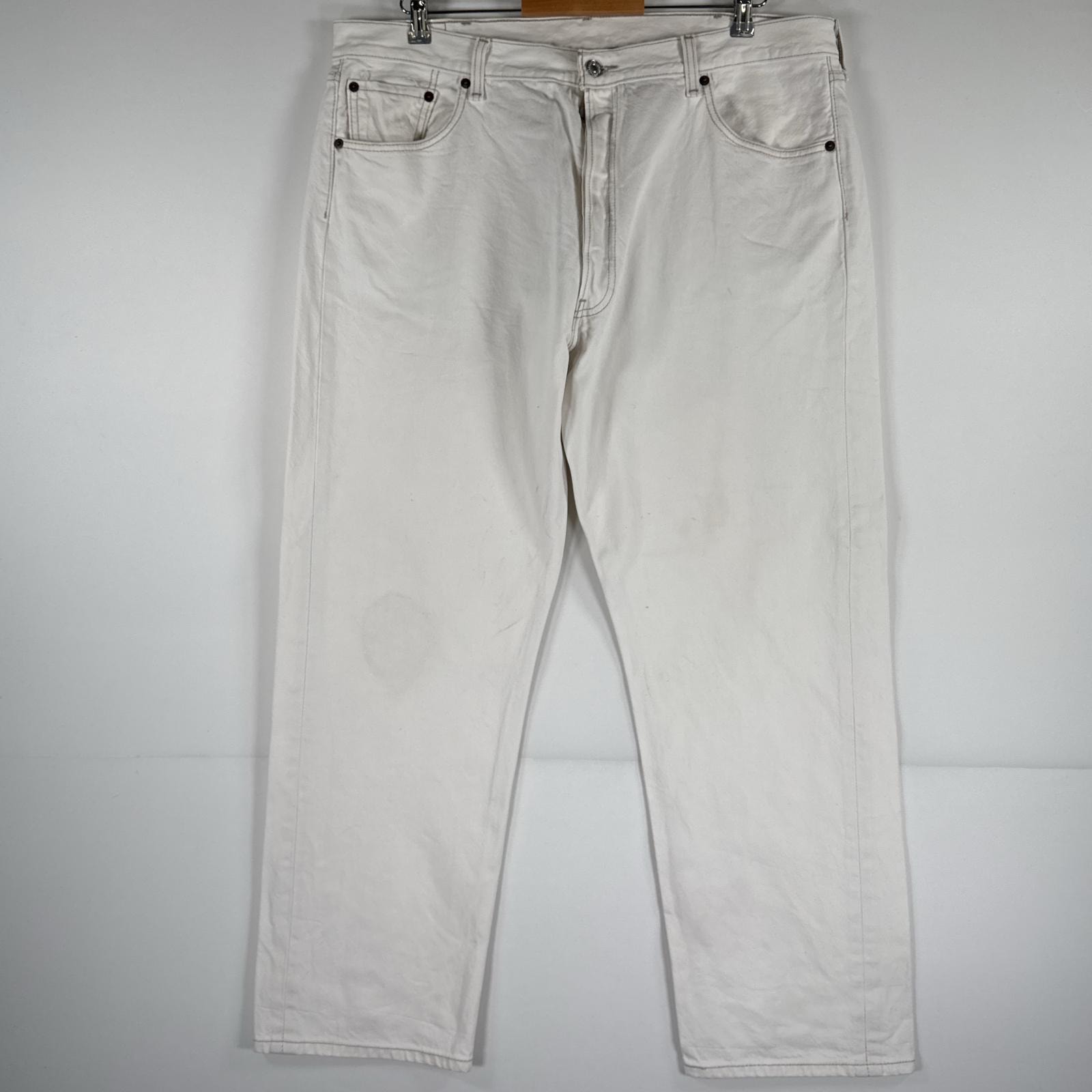 古着 リーバイス Levi's デニムパンツ 501 ジーパン ストレート 大きいサイズ ボタンフライ ビッグ カラーパンツ w42 L32  ホワイト メンズ