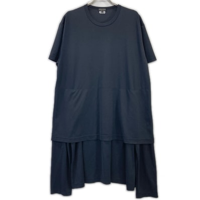 コムデギャルソンオムプリュス ブラック PM-T043 24SS ドッキングTシャツ XL