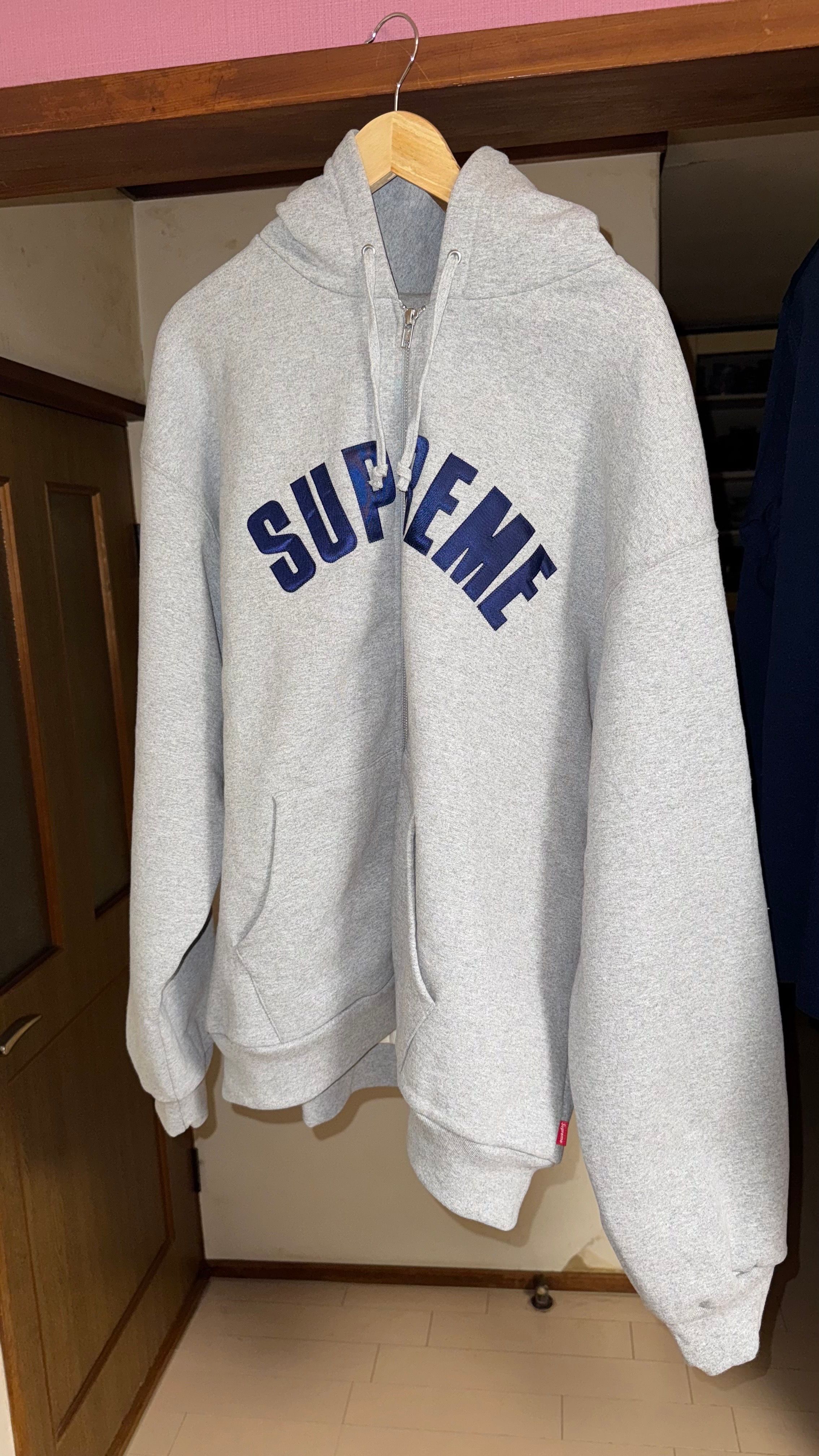 Supreme Arc Thermal Zip Up Hooded Sweatshirt "Heather Grey"