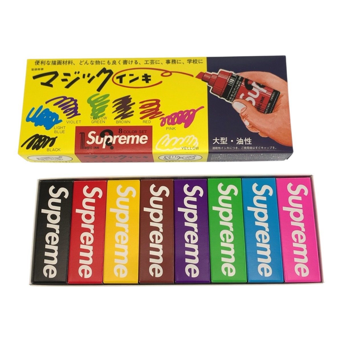 超美品 Supreme シュプリーム Magic Ink Markers マルチカラー プラスチック ガラス/ インク/ マジックインキ マーカー 8色セット 604735 【中古】
