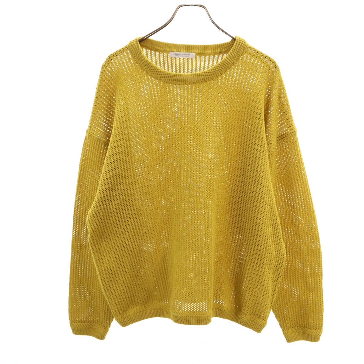JOURNAL STANDARD ジャーナルスタンダード 長袖 メッシュ セーター L イエロー ニット