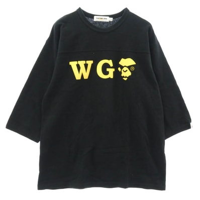 A BATHING APE アベイシングエイプ スウェット WG フェイス フットボール ブラック系 L【中古】