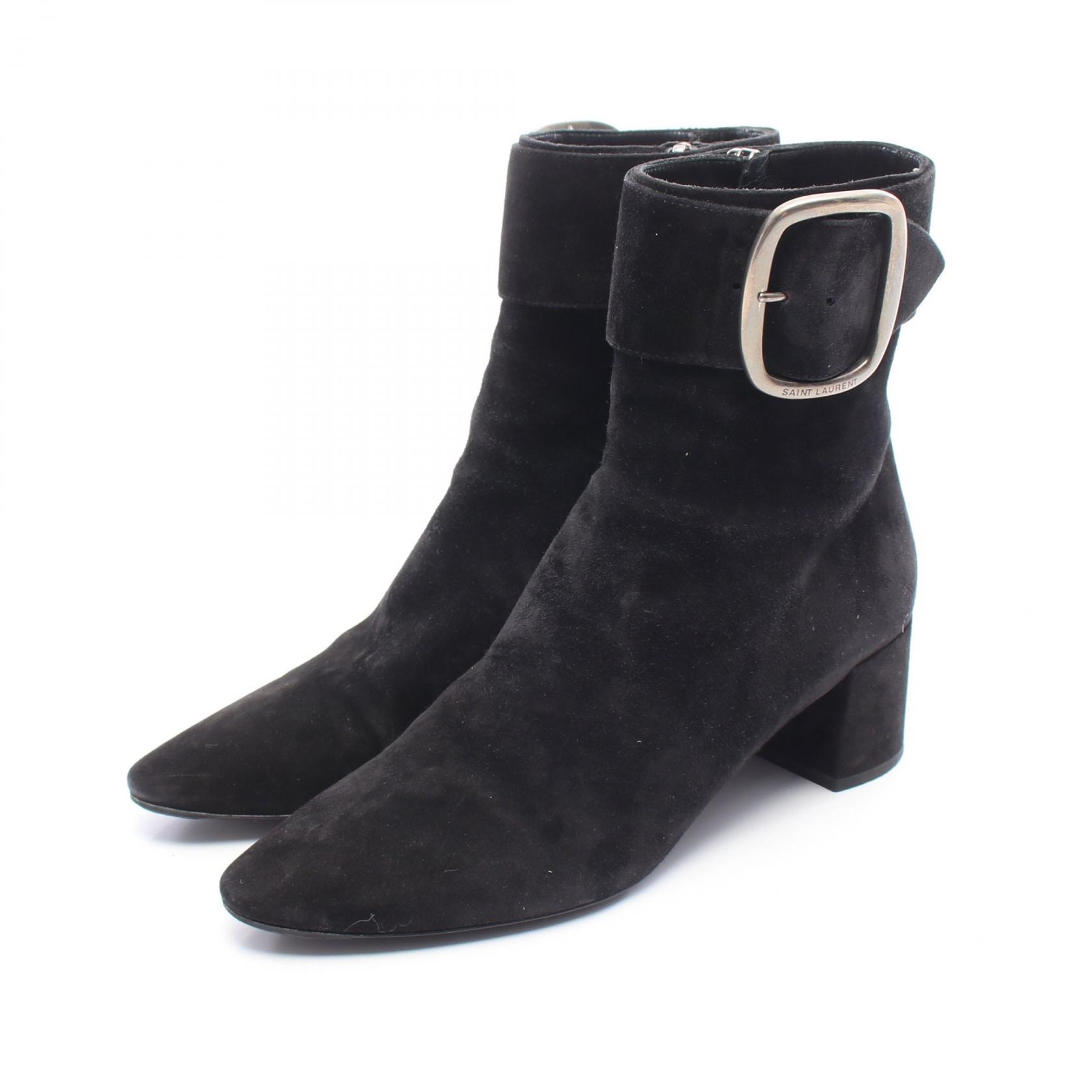 サンローランパリ SAINT LAURENT PARIS ショート ブーツ 靴 スウェード レディース ブラック系 532031 【中古】
