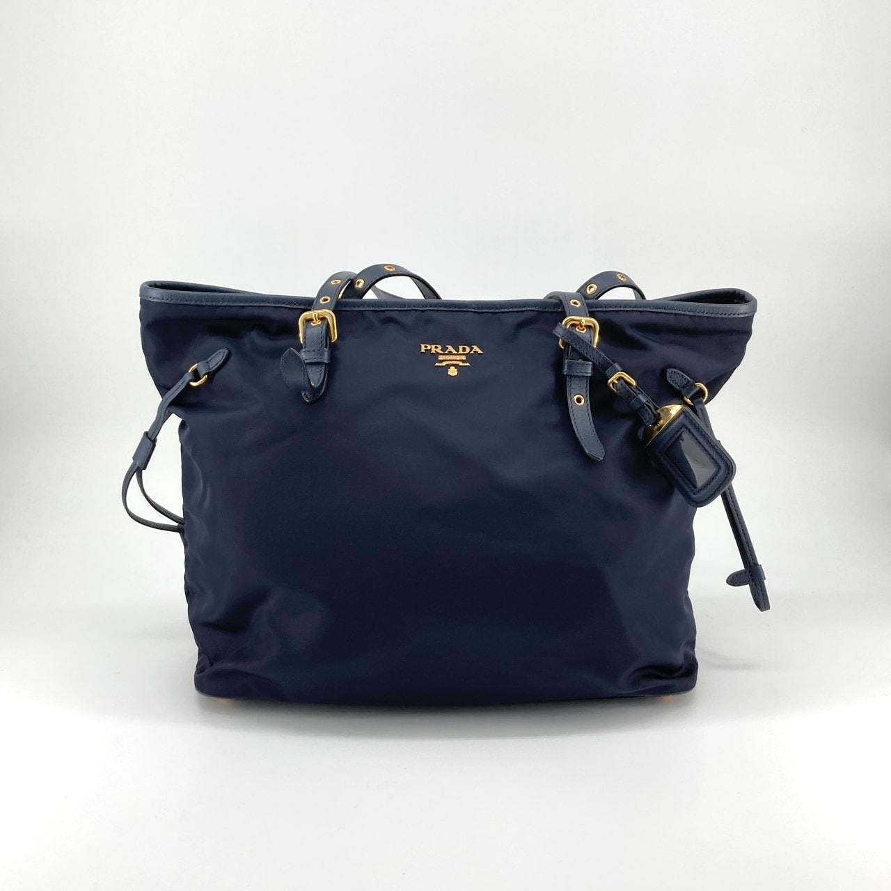 PRADA(プラダ) テスートナイロン レザー BR4997 トートバッグ ネイビー