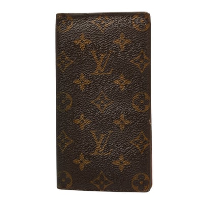 ルイ ヴィトン モノグラム ポルトバルール カルトクレディ 長財布 M61823 ブラウン PVC レザー レディース LOUIS VUITTON 【中古】