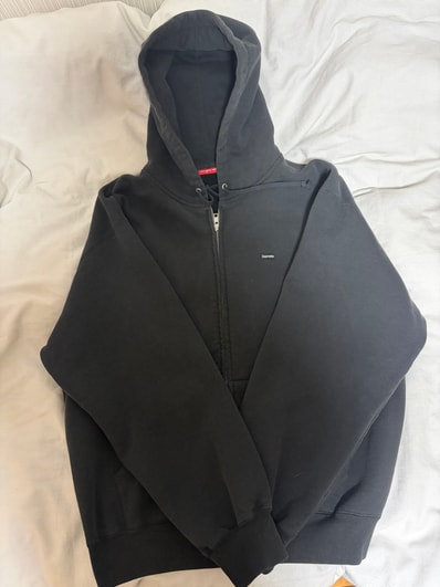 Supreme Small Box Zip Up Hooded Sweatshirt "Black"