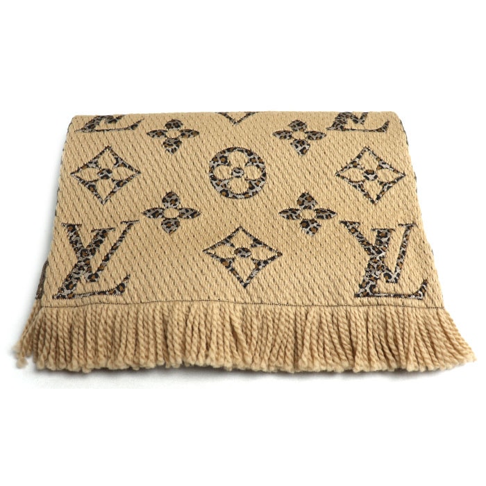 LOUIS VUITTON ルイ・ヴィトン エシャルプ・ジャイアント モノグラム ジャングル マフラー ブラウン ベージュ M75884 GM0139 ユニセックス【中古】
