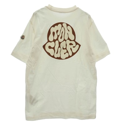 MONCLER モンクレール Tシャツ 22AW H20918C00032 8390T SS T-SHIRT フロント刺繍 ロゴ ワッペン バック ビッグロゴ プリント 半袖 Tシャツ TEE ホワイト系 S【中古】