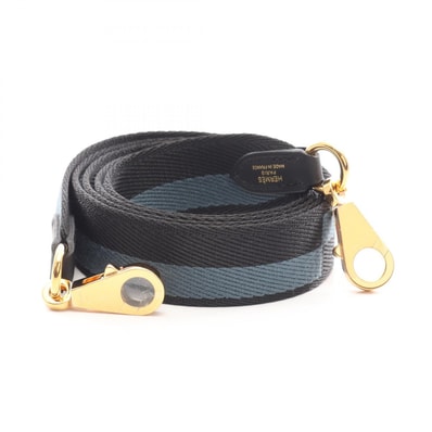 エルメス HERMES バンドリエール サングル カザック ブルートンペット ショルダーストラップ アクセサリー トワル / ヴォースイフト トワル レディース ブラック系 / ブルー系 【中古】