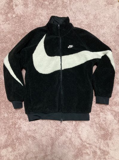 Nike Big Swoosh Reversible Boa Jacket "Black Sail"