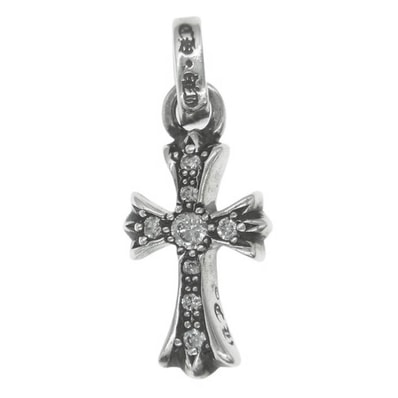 Chrome Hearts Baby Fat Cross Pave Diamond Charm "Silver"