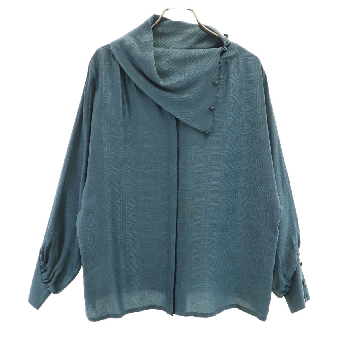 Christian Dior クリスチャンディオール 90s シルク オールド 長袖 ブラウス S チャコールグレー系 シャツ