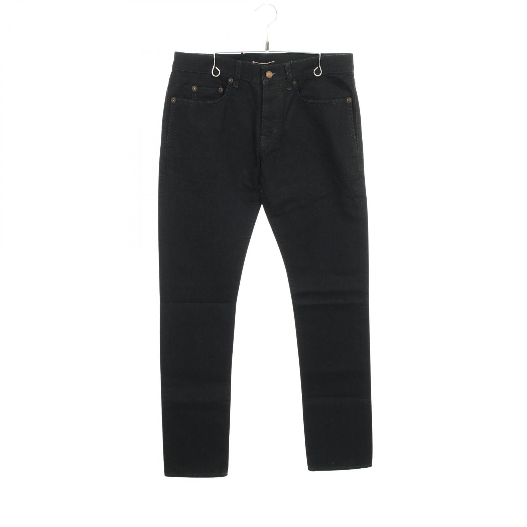 サンローランパリ SAINT LAURENT PARIS ストレート デニムパンツ 衣料品 ボトムス コットン メンズ ブラック系 597052 【中古】