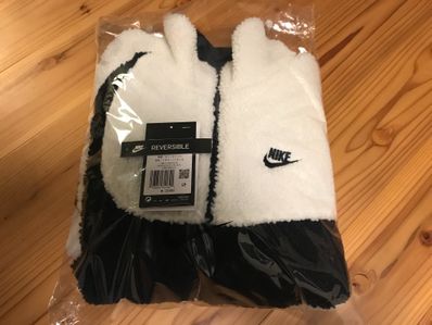 Nike Big Swoosh Reversible Boa Jacket "Sail/Dark Obsidian"