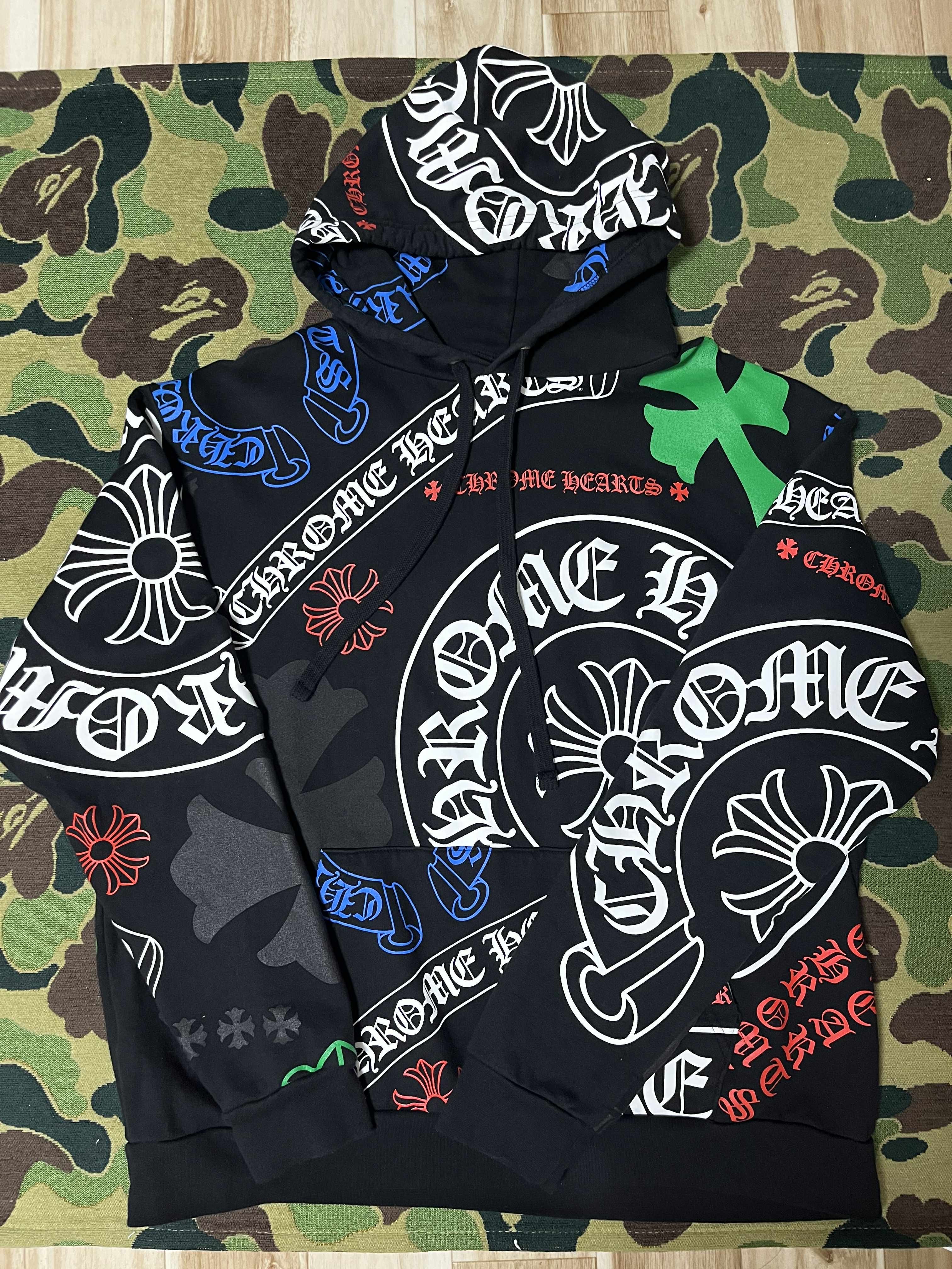 Chrome Hearts Stencil Pattern Print Hoodie Online Exclusive "Black/Multi Color"