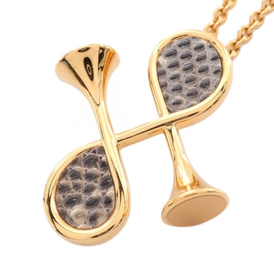 エルメス HERMES コルH ネックレス ジュエリー GP(ゴールドメッキ) リザード リザード ゴールド レディース ゴールド系 【中古】