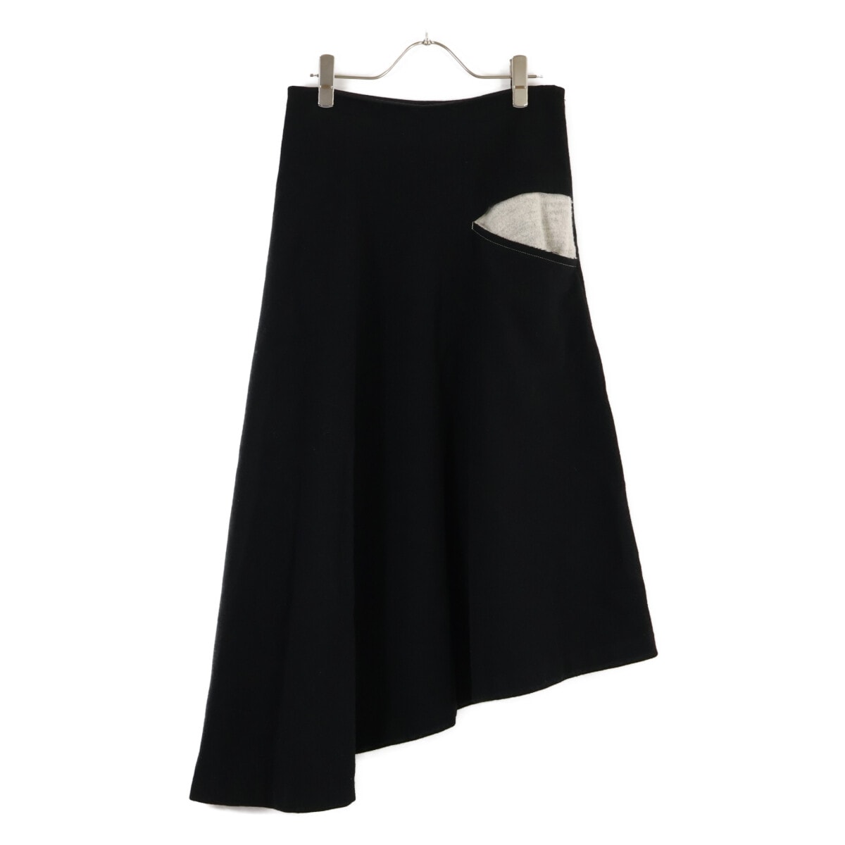ワイズ YC-S01-101 ウール混 ニットポケット アシメマキシスカート 2