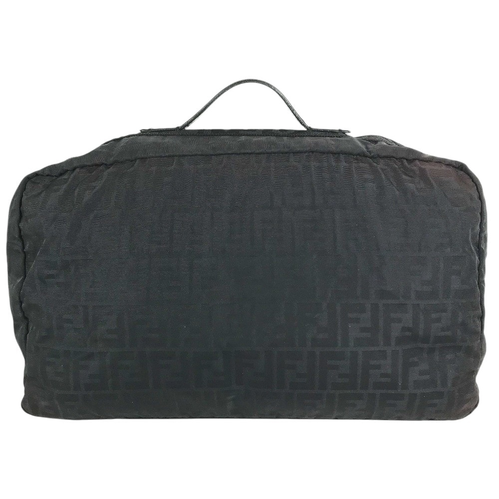 フェンディ FENDI FF ロゴ ズッカ カバン 2WAY ボストンバッグ ナイロン ブラック