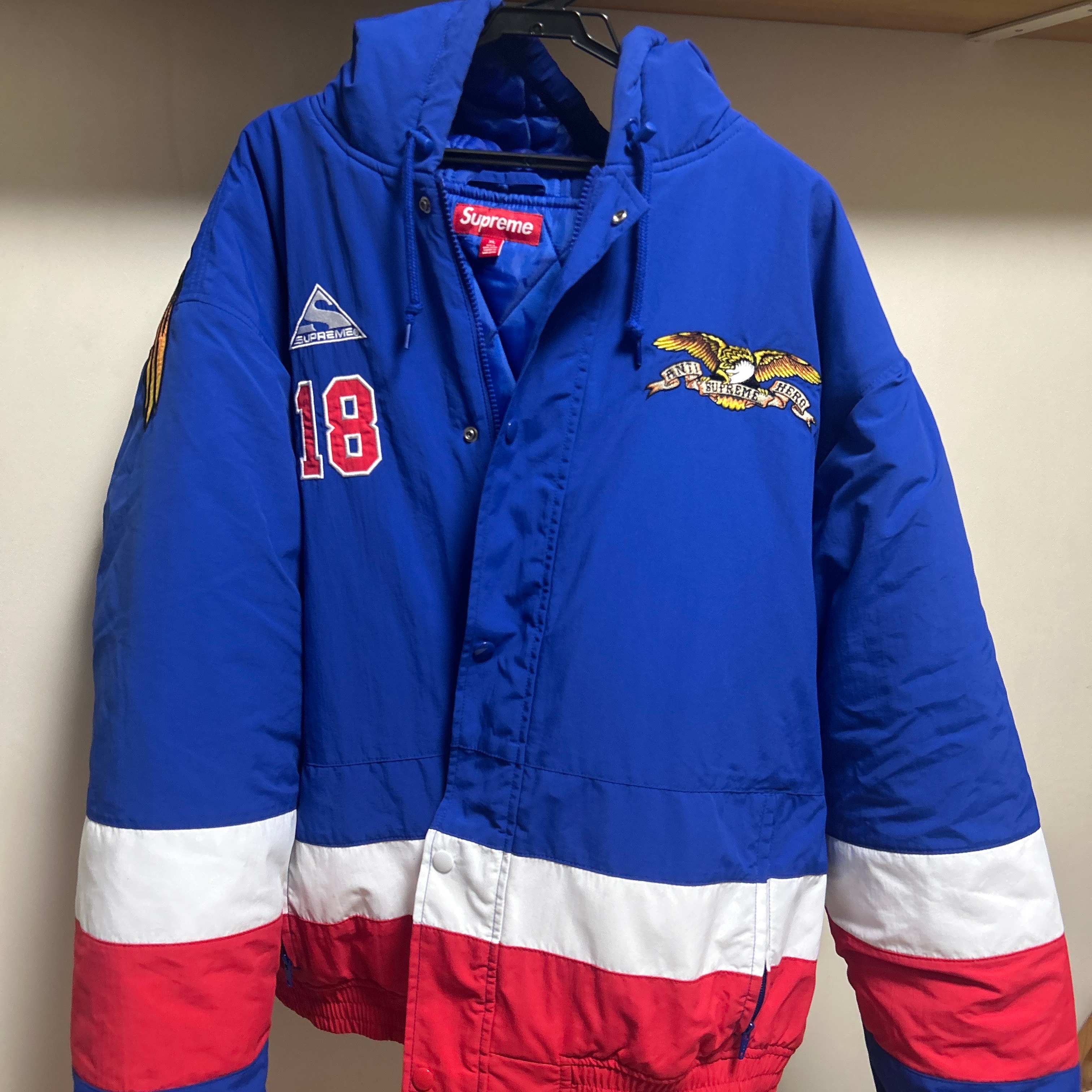ジャケット・アウター Supreme x ANTIHERO Stadium Jacket \"Blue Supreme ANTIHERO Stadium Jacket Blue | eBay
