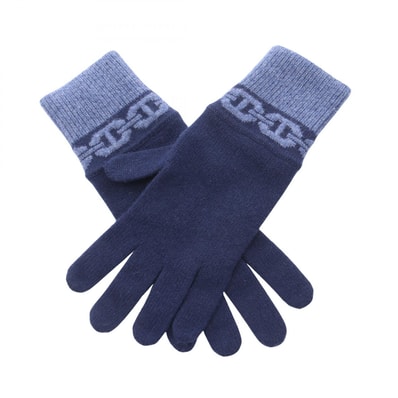エルメス HERMES シェーヌダンクル 手袋 衣料品 カシミヤ レディース ネイビー系 / ブルー系 【中古】