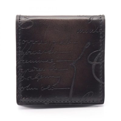 ベルルッティ Berluti カリグラフィ コインケース 財布 レザー メンズ ブラック系 【中古】