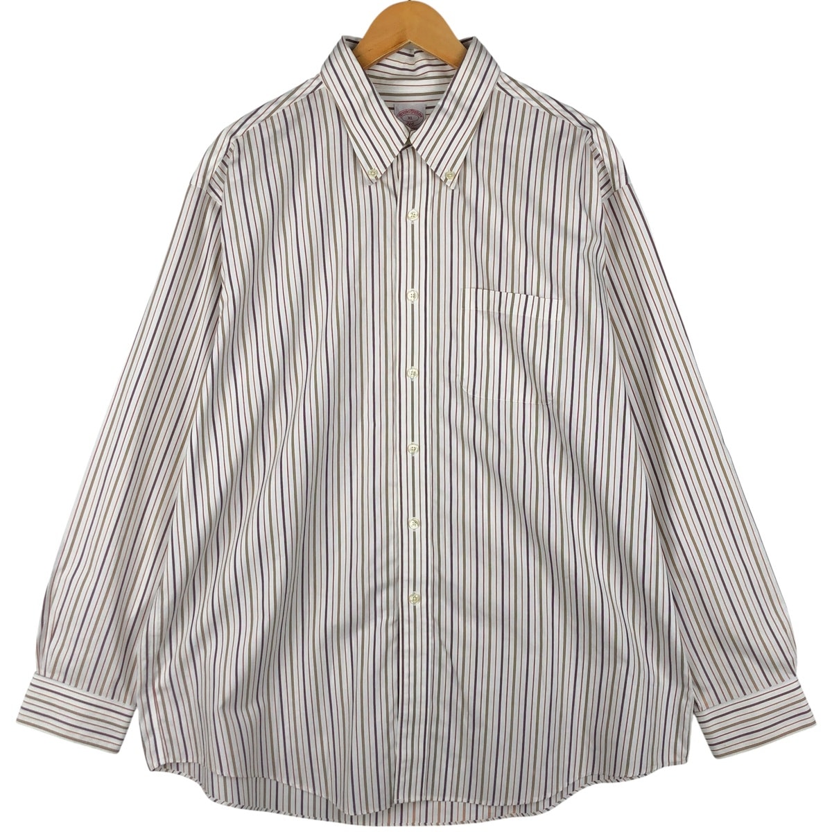 古着 ブルックスブラザーズ Brooks Brothers 346 長袖 ボタンダウンストライプシャツ メンズXL相当/eaa605939