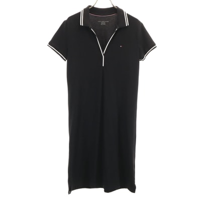 TOMMY HILFIGER トミーヒルフィガー 半袖 ワンピース XS ブラック