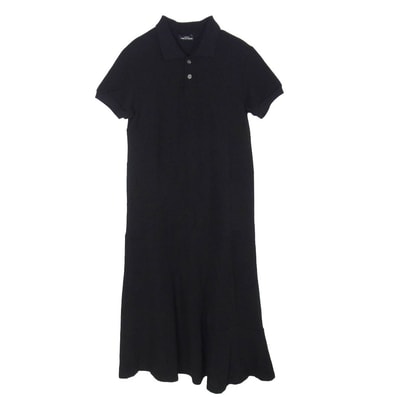 tricot COMME des GARCONS トリココムデギャルソン AD1996 90s ヴィンテージ アーカイブ カーブシーム ウール ポロシャツ 半袖 ワンピース ブラック系【中古】