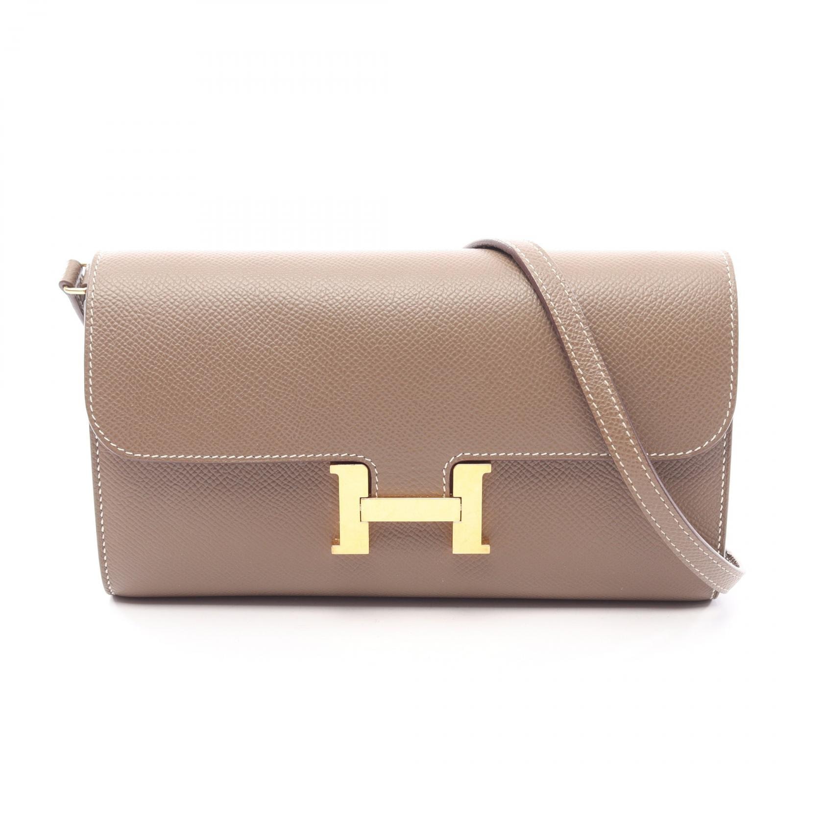 エルメス HERMES コンスタンス ロング トゥーゴー ショルダーバッグ バッグ レザー カーフ(牛革) ヴォーエプソン ヴォーエプソン エトゥープ Z刻印(2021年製造) レディース グレー系 【中古】