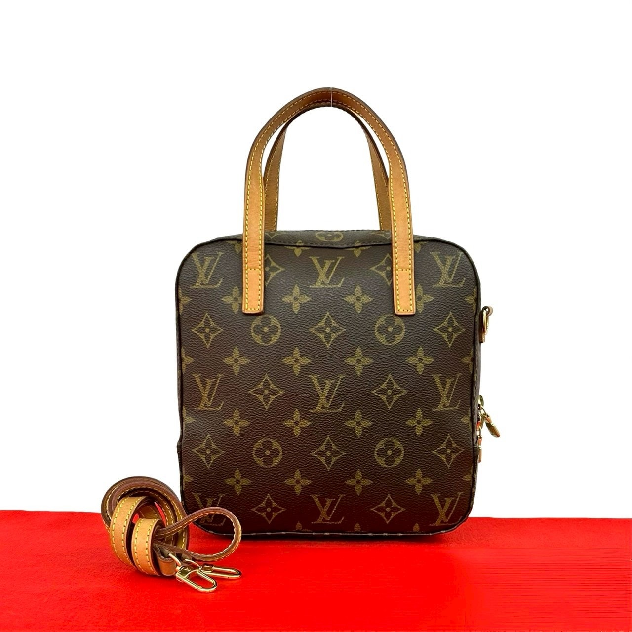 LOUIS VUITTON ルイヴィトン スポンティーニ モノグラム PVC レザー ショルダーバッグ ブラウン
 30857