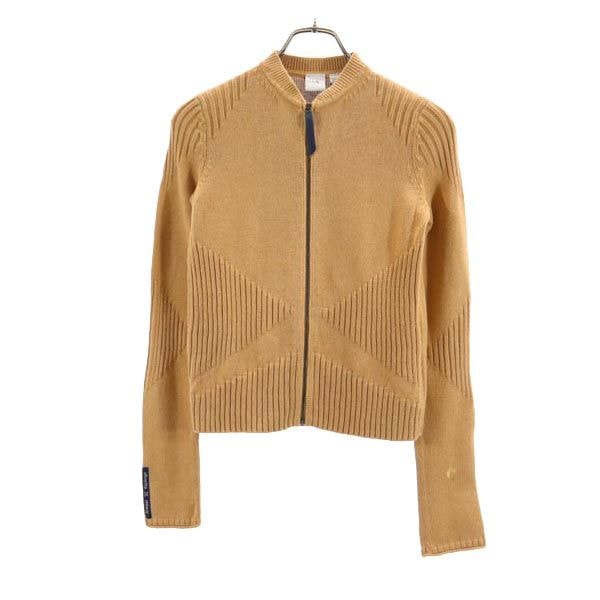ARMANI EXCHANGE アルマーニエクスチェンジ 90s オールド 長袖 ニット ジップジャケット S ブラウン系