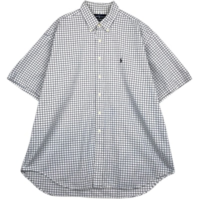 古着 ラルフローレン Ralph Lauren BLAIRE シアサッカー 半袖 ボタンダウン チェックシャツ メンズXXL相当/eaa477613