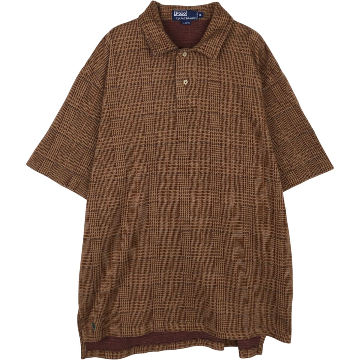 古着 ラルフローレン Ralph Lauren POLO by Ralph Lauren 千鳥格子柄 半袖 ポロシャツ メンズXL相当/eaa618323