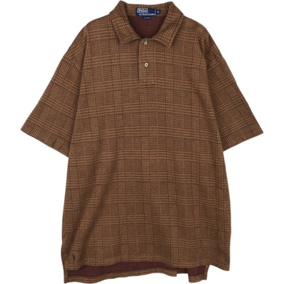 古着 ラルフローレン Ralph Lauren POLO by Ralph Lauren 千鳥格子柄 半袖 ポロシャツ メンズXL相当/eaa618323