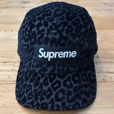 Supreme Leopard Corduroy Camp Cap "Black"