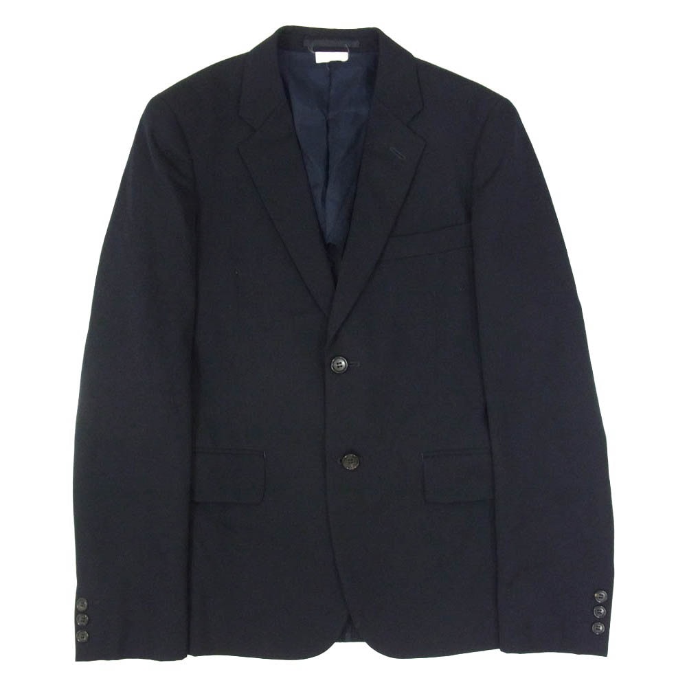 COMME des GARCONS HOMME PLUS コムデギャルソンオムプリュス AD2015 PZ-J001 ウールギャバジン 袖裏ストライプ 半裏 2B テーラード ジャケット ダークネイビー系 XS【中古】