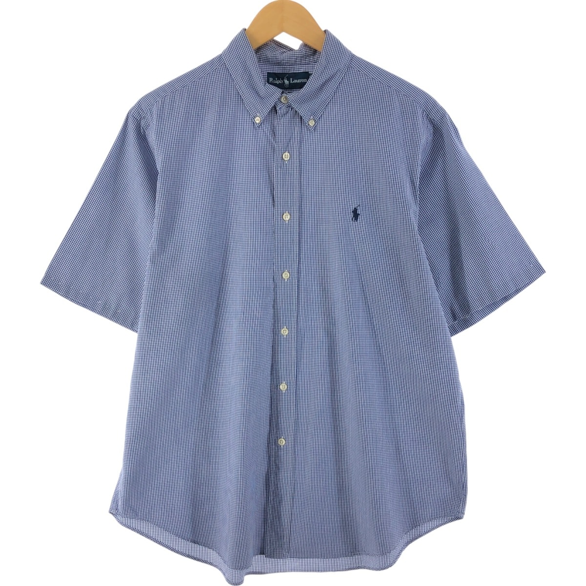 古着 ラルフローレン Ralph Lauren CLASSIC FIT ギンガムチェック 半袖 ボタンダウン チェックシャツ メンズXL相当/eaa539195