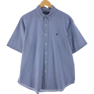 古着 ラルフローレン Ralph Lauren CLASSIC FIT ギンガムチェック 半袖 ボタンダウン チェックシャツ メンズXL相当/eaa539195