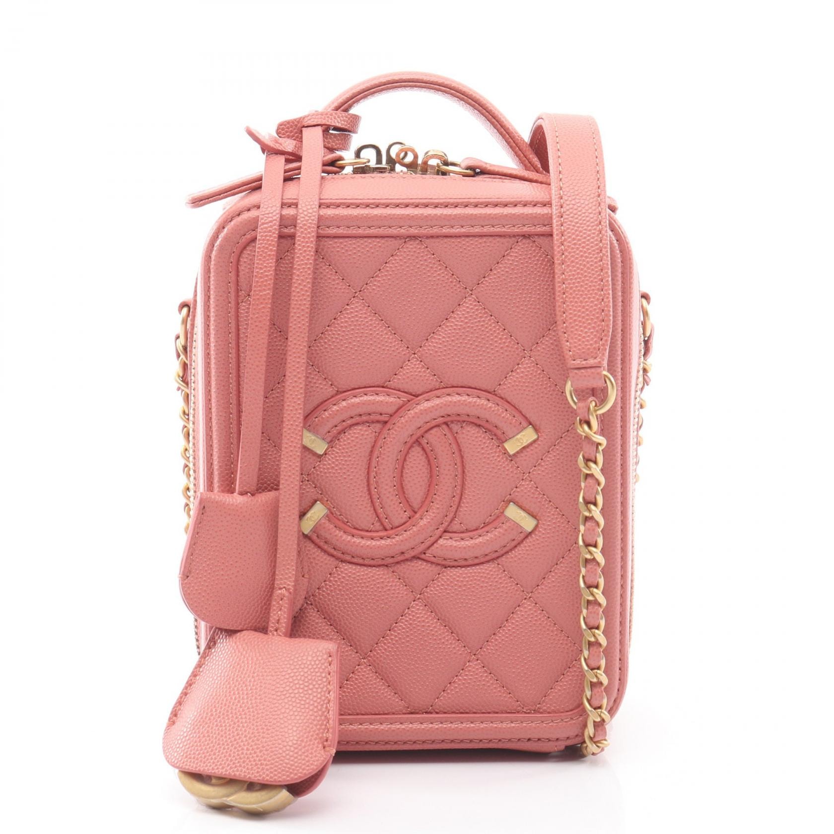 シャネル CHANEL CCフィリグリー ショルダーバッグ バッグ レザー グレインドカーフレザー レディース ピンク系 AS0988 【中古】