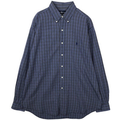 古着 ラルフローレン Ralph Lauren BLAKE 長袖 ボタンダウンチェックシャツ メンズL相当/eaa643870