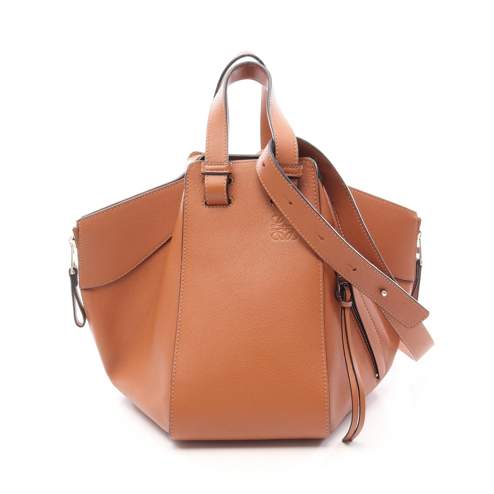 ロエベ LOEWE ハンモックバッグ スモール 2WAY ハンドバッグ バッグ レザー レディース ブラウン系 【中古】