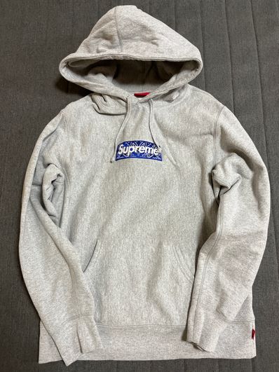 Supreme Bandana Box Logo Hooded Sweatshirt "Grey"