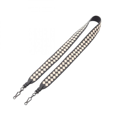 ボッテガヴェネタ BOTTEGA VENETA イントレチャート チェッカー ショルダーストラップ アクセサリー レザー レディース ブラック系 / アイボリー系 【中古】