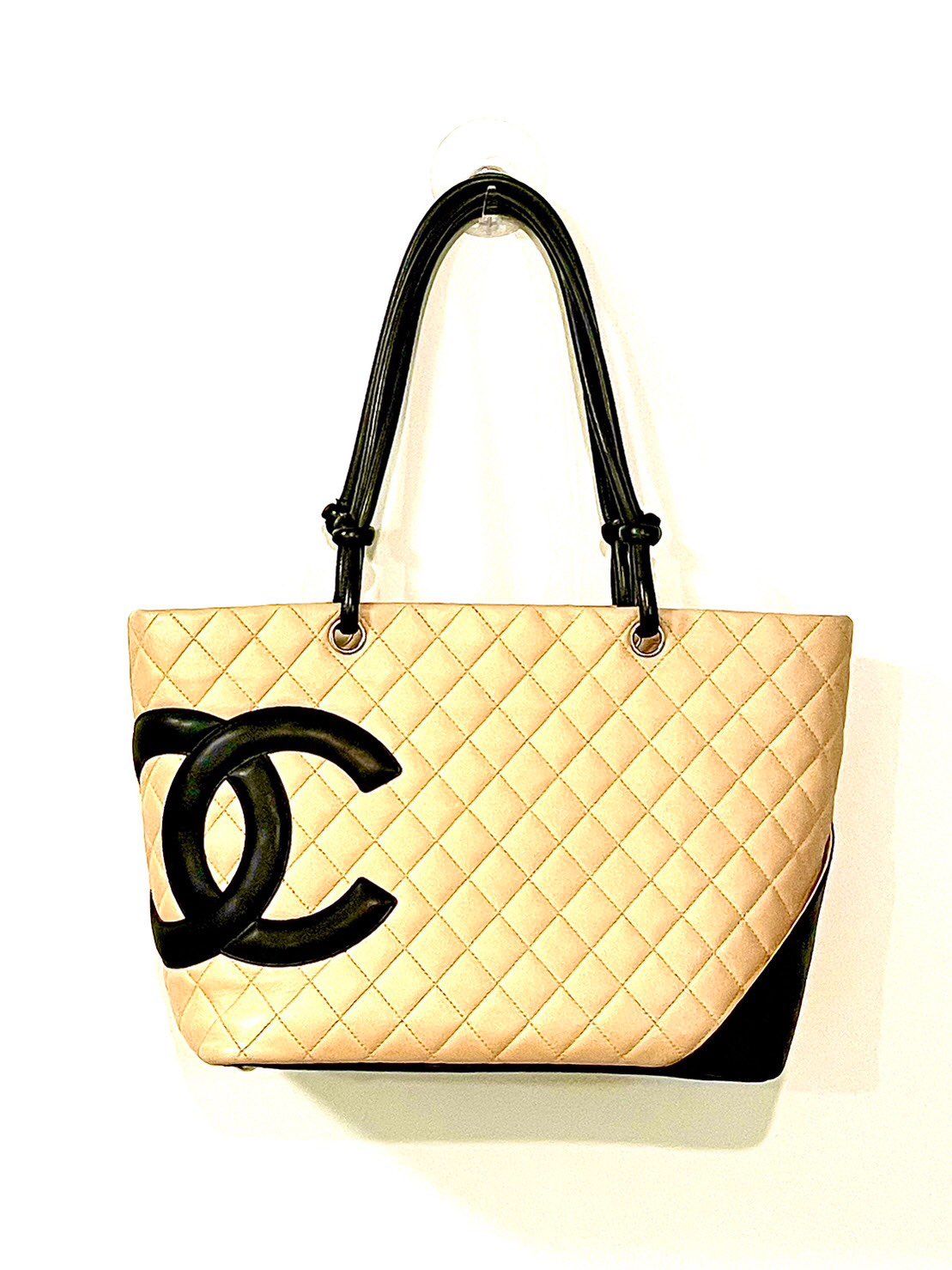 CHANEL カンボン　トートバッグ　ベージュ　ミディアム