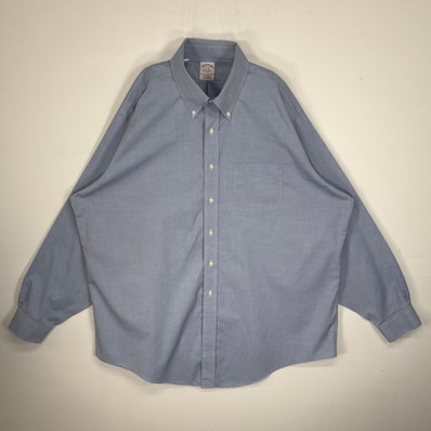 古着 ブルックスブラザーズ Brooks Brothers 長袖シャツ 胸ポケ 1818 大きいサイズ 2XL 水色系 無地 メンズ