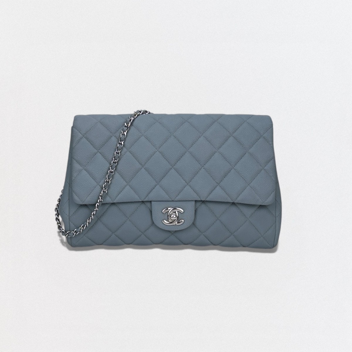 シャネル CHANEL マトラッセ バッグ ショルダーバッグ キャビアスキン ブルー Blue 青 シルバー金具 チェーンショルダーバッグ ココマーク ターンロック シングルフラップ Sフラップ