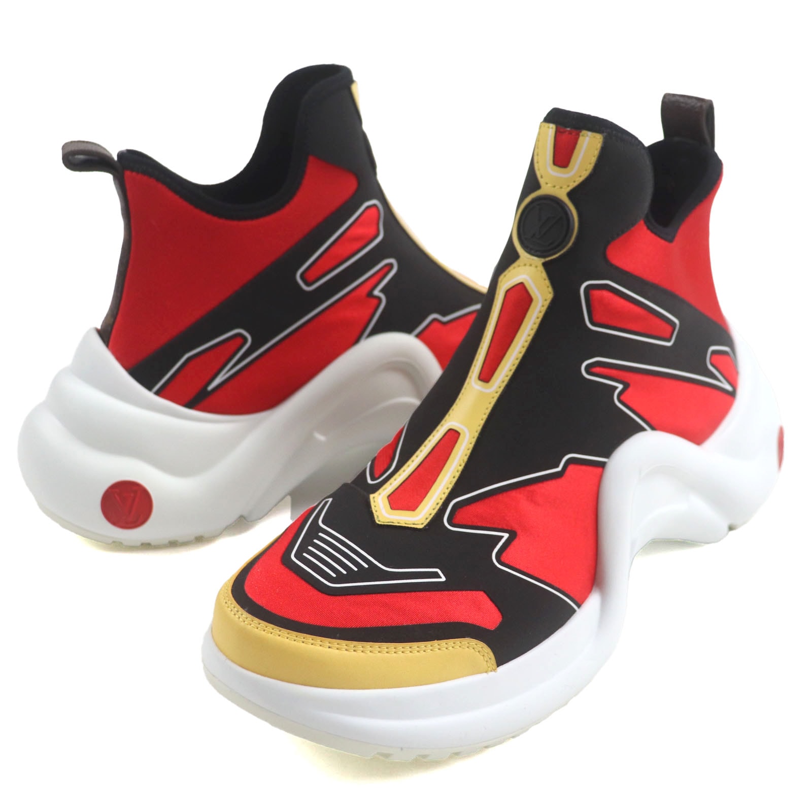美品 ルイヴィトン スニーカー アークライトライン レッド ブラック 42